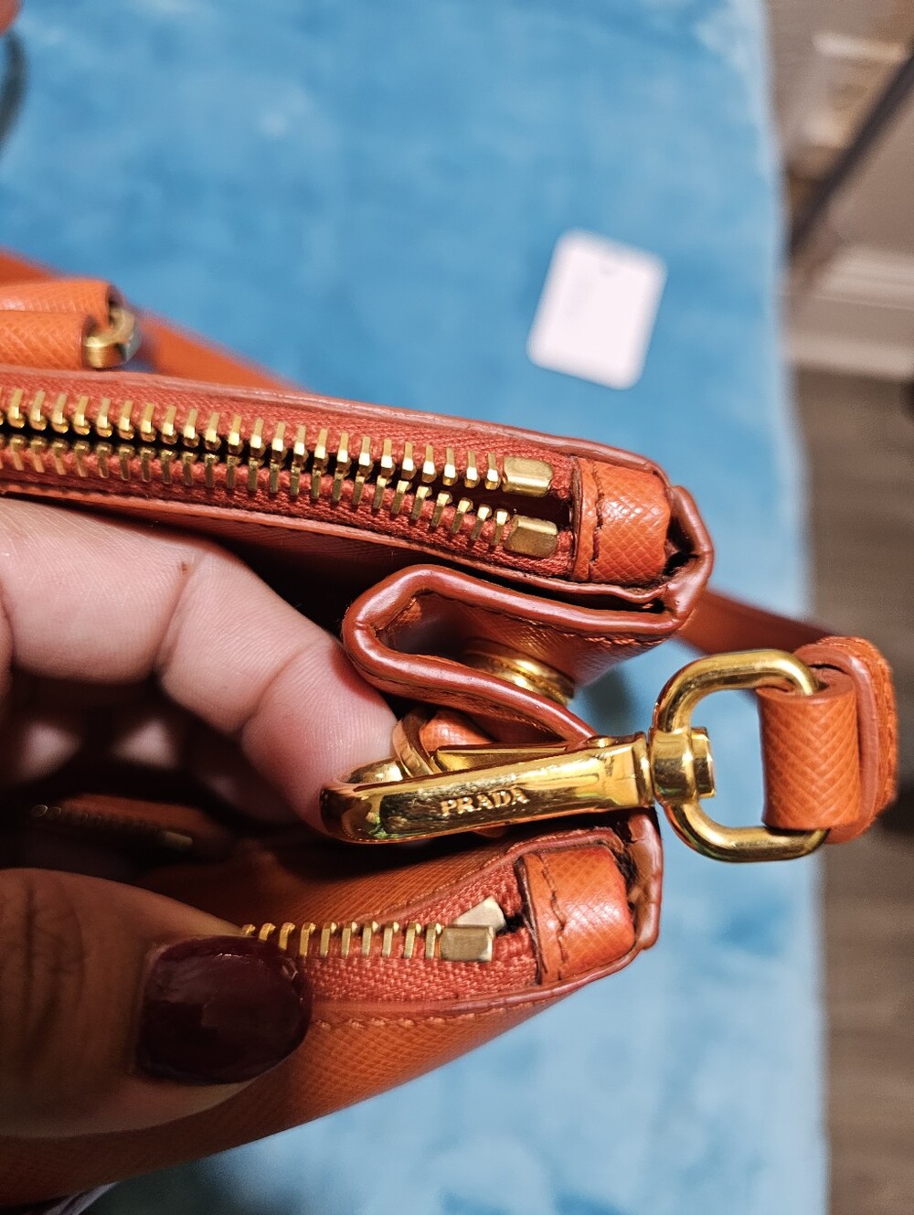 #43529-Prada Galleria PM bright orange Width-12inch Height-8 - Picture 15 of 15
